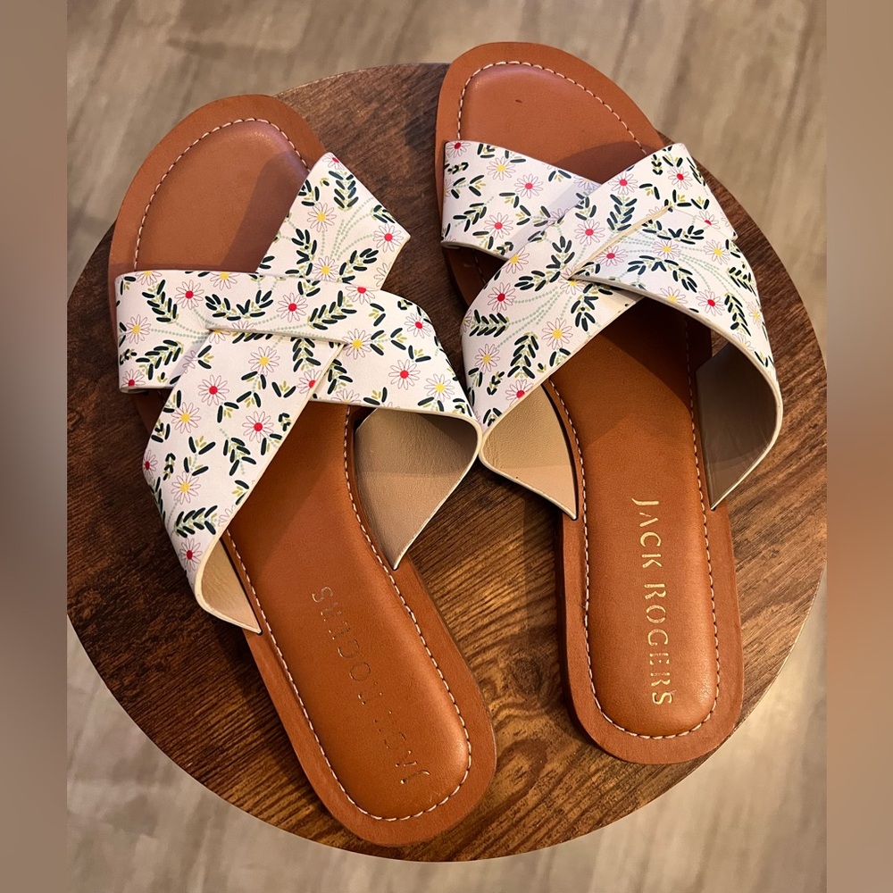 JACK ROGERS FLORAL SLIDE ON SANDALS ✨